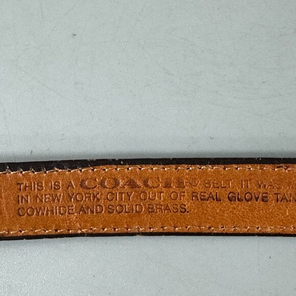 Authentic Vintage Coach # 2802 Brown Leather Slim Belt, Size 32/80 - Picture 11 of 11